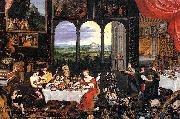 Jan Brueghel The Elder The Senses of Hearing, Touch and Taste USA oil painting artist
